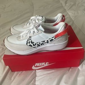 Nike Brand New Waffle Debute sneakers with unique leopard swoosh